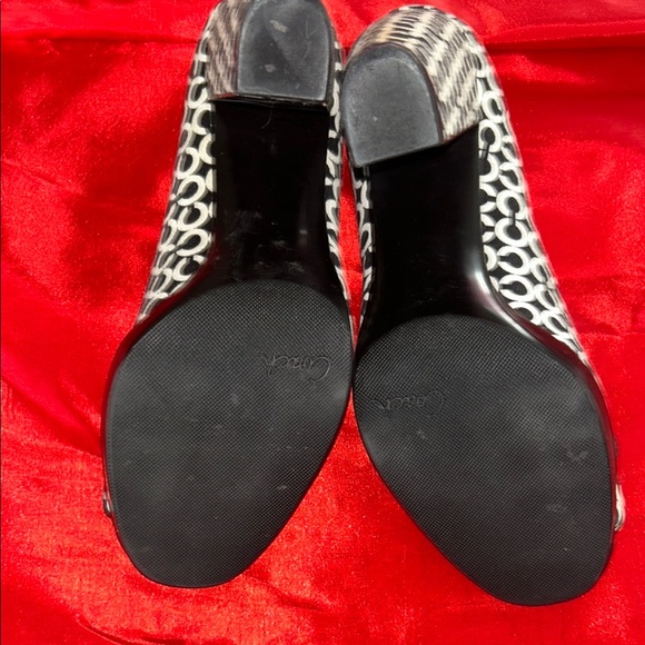 Coach Black & White Animal Print Heels - Picture 5 of 8